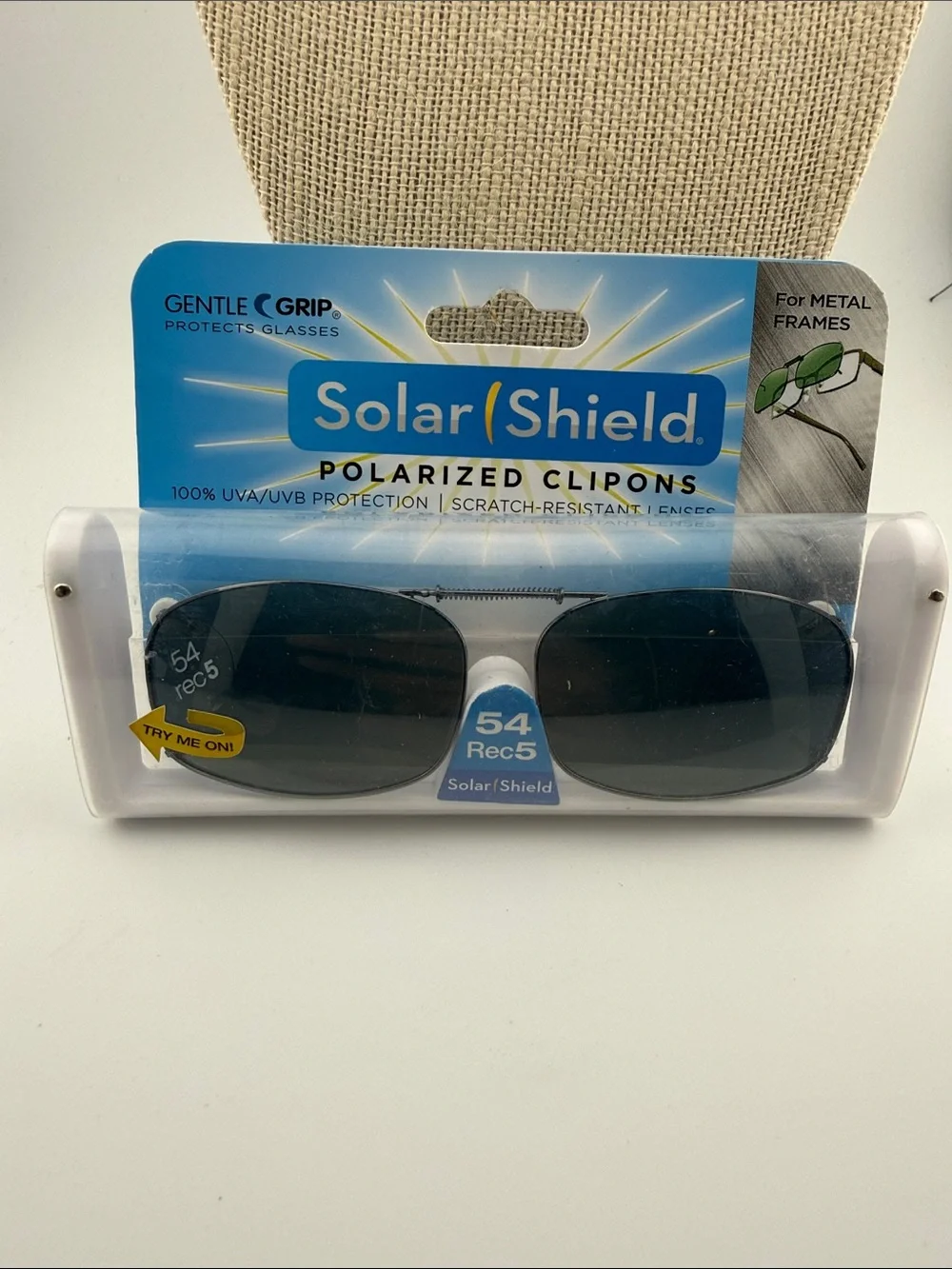 Solar Shield Polarized Clip-Ons in Black - Gentle Grip 54 Rec5
